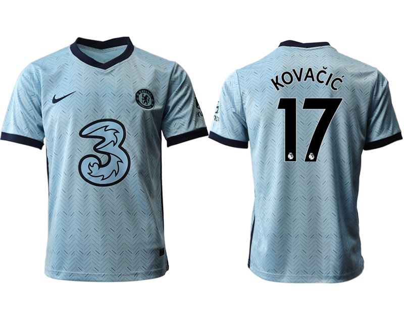 Men 2020-2021 club Chelsea away aaa version #17 Light blue Soccer Jerseys